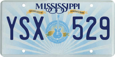 MS license plate YSX529