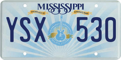MS license plate YSX530