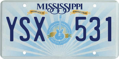 MS license plate YSX531