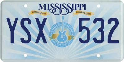 MS license plate YSX532