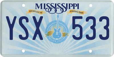 MS license plate YSX533