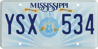 MS license plate YSX534