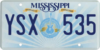 MS license plate YSX535