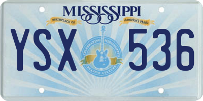 MS license plate YSX536