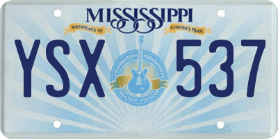 MS license plate YSX537