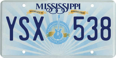 MS license plate YSX538
