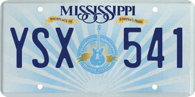 MS license plate YSX541