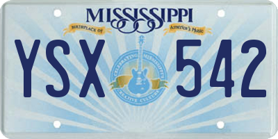 MS license plate YSX542