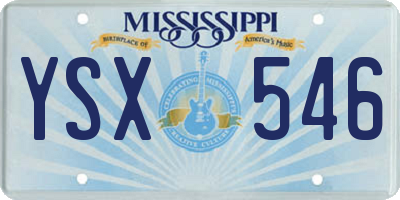 MS license plate YSX546