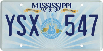MS license plate YSX547