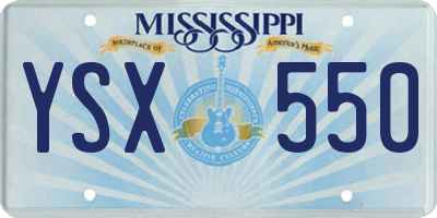 MS license plate YSX550