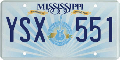 MS license plate YSX551