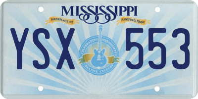 MS license plate YSX553