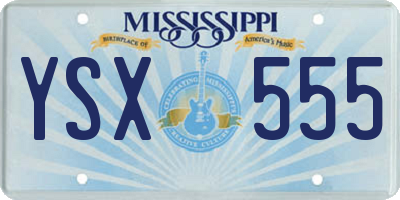 MS license plate YSX555