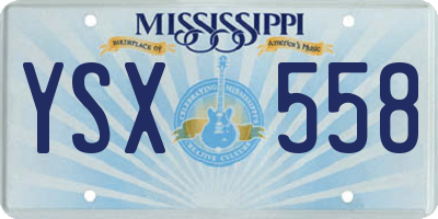 MS license plate YSX558