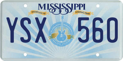 MS license plate YSX560