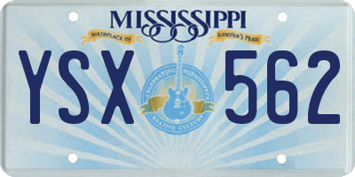 MS license plate YSX562