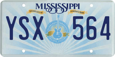 MS license plate YSX564