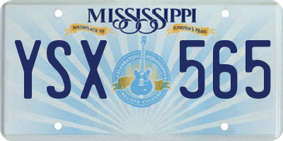 MS license plate YSX565