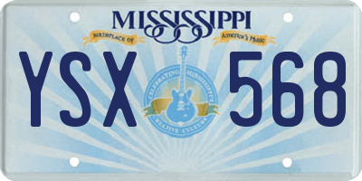 MS license plate YSX568