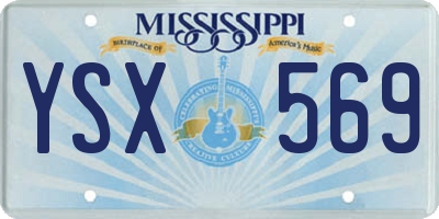 MS license plate YSX569