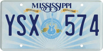 MS license plate YSX574