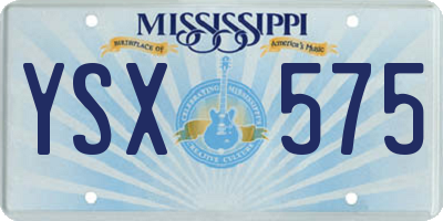 MS license plate YSX575