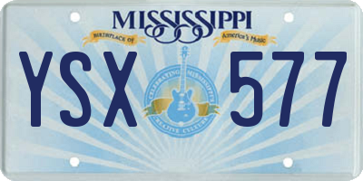 MS license plate YSX577