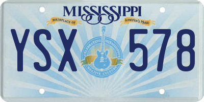 MS license plate YSX578