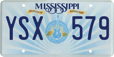 MS license plate YSX579