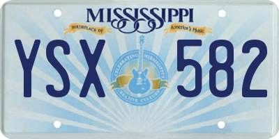 MS license plate YSX582