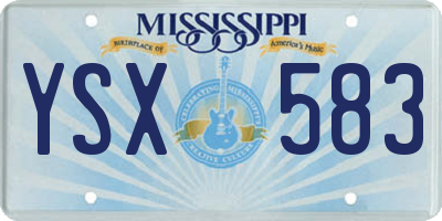 MS license plate YSX583
