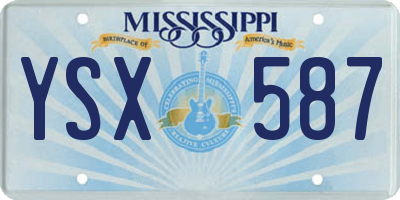MS license plate YSX587