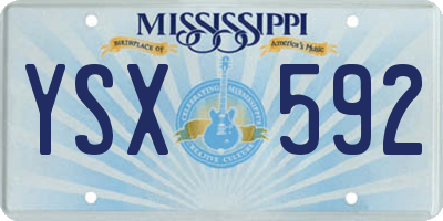 MS license plate YSX592