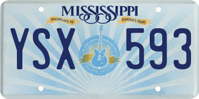 MS license plate YSX593