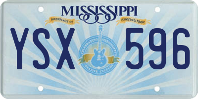 MS license plate YSX596