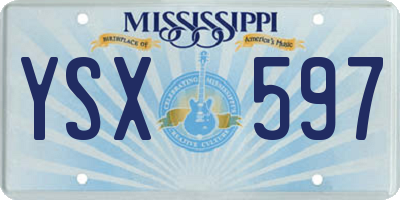 MS license plate YSX597