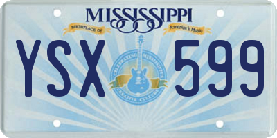 MS license plate YSX599