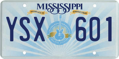 MS license plate YSX601