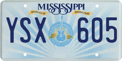 MS license plate YSX605