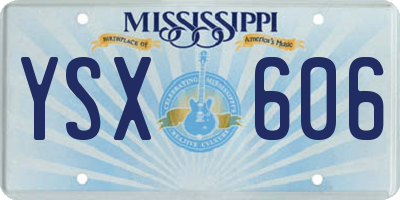 MS license plate YSX606
