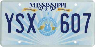 MS license plate YSX607
