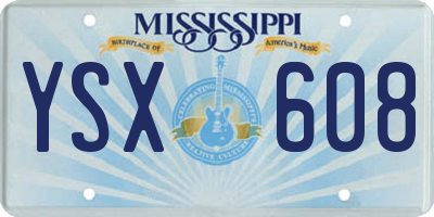 MS license plate YSX608