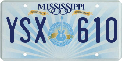 MS license plate YSX610