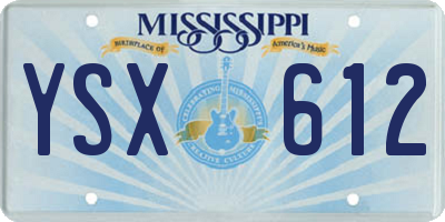 MS license plate YSX612