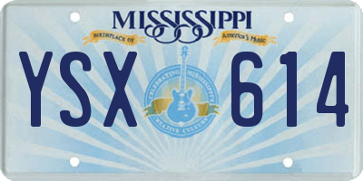 MS license plate YSX614