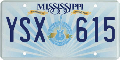 MS license plate YSX615