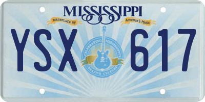 MS license plate YSX617