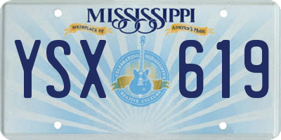 MS license plate YSX619