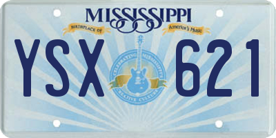 MS license plate YSX621